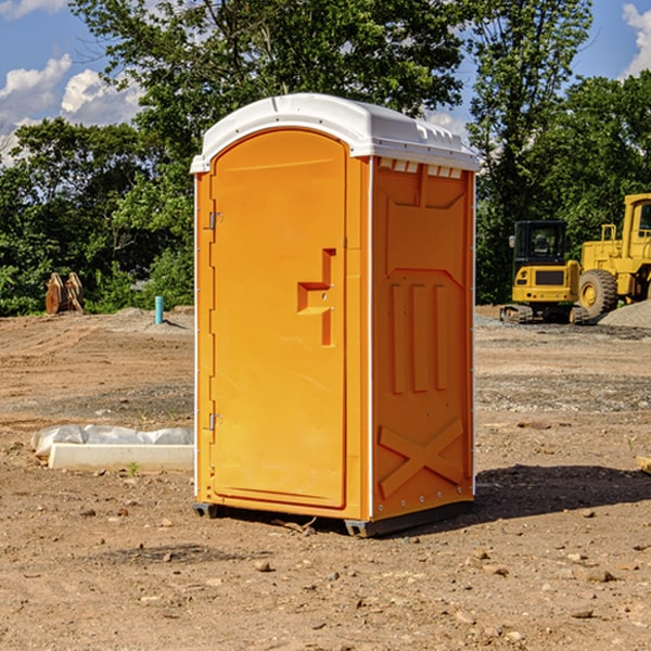 can i customize the exterior of the porta potties with my event logo or branding in West Baden Springs